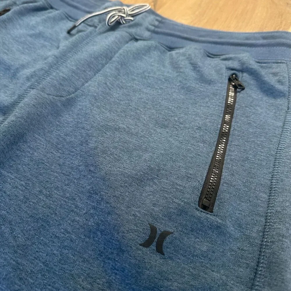 Hurley Men Activewear Shorts Medium M Blue Dri-Fit By Nike Beach Surf